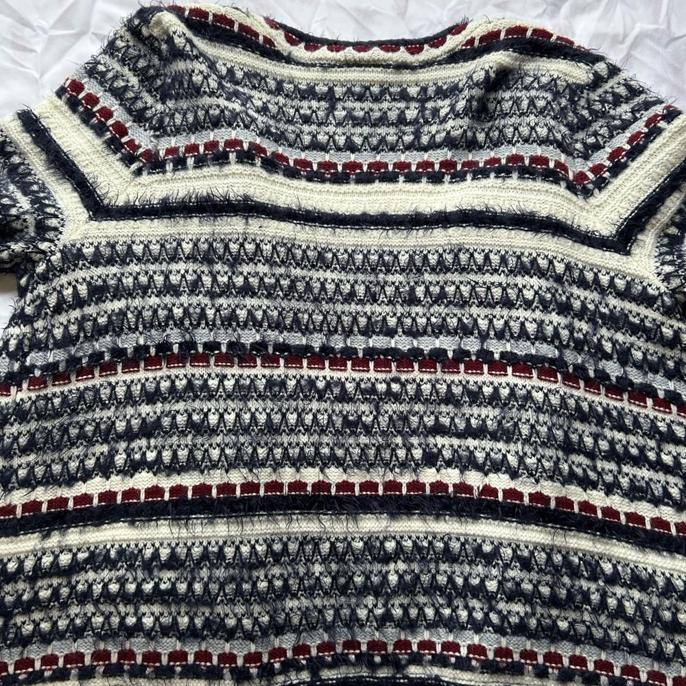 Lane Bryant Multicolor blue & burgundy sweater cardigan 18/20 - Picture 3 of 12